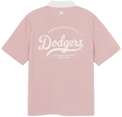 MLB學院系列洛杉磯道奇隊休閒拼接印花男女款Polo衫 3APQV0263-07PKL Buy MLB學院系列洛杉磯道奇隊休閒拼接印花男女款Polo衫 3APQV0263-07PKL