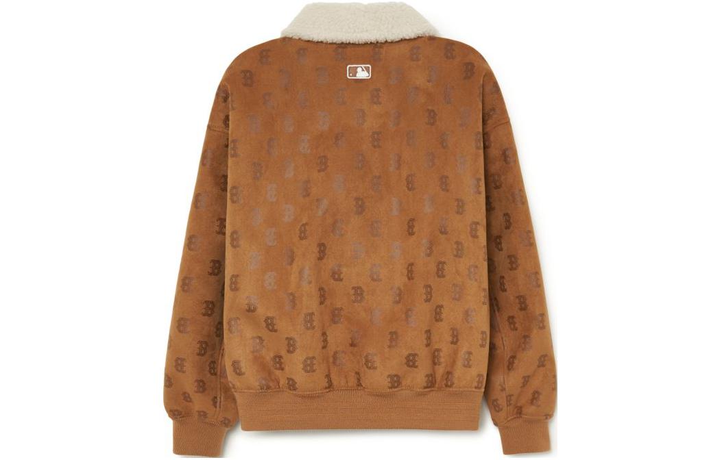 MLB All-Over Logo Fleece Collar Jacket Unisex - Camel Brown 3AJPM0334-43CAS 圖 3