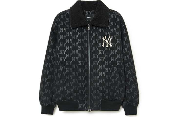 MLB Allover Letter Print Zip-Up Jacket Unisex Black 3AJPM0334-50BKS 圖 2