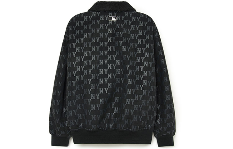 MLB Allover Letter Print Zip-Up Jacket Unisex Black 3AJPM0334-50BKS 圖 3