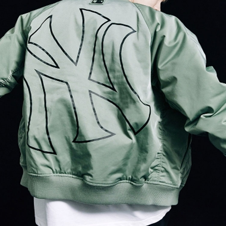 MLB Back Letter Logo Bomber Varsity Jacket Green Unisex Fall Edition. 3AJP21016-50KAL 圖 5