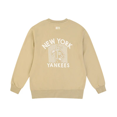 MLB Baseball Boy Loose Fit Casual Crewneck Sweatshirt Unisex Khaki Color 31MTC4011-50B