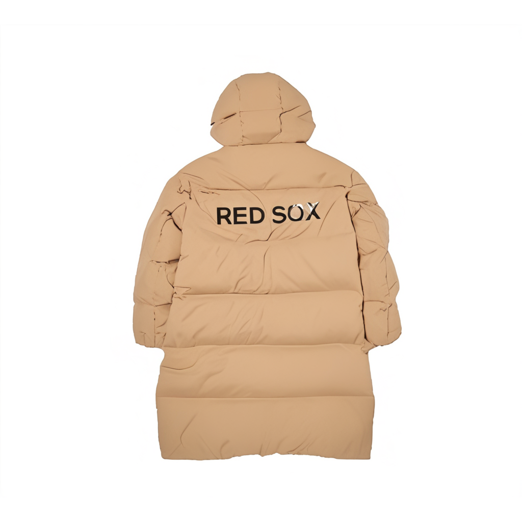MLB Basic Boston Red Sox FW24 Beige Long Puffer Jacket Unisex with Logo Print. 3ADJB1846-43BGS 圖 3