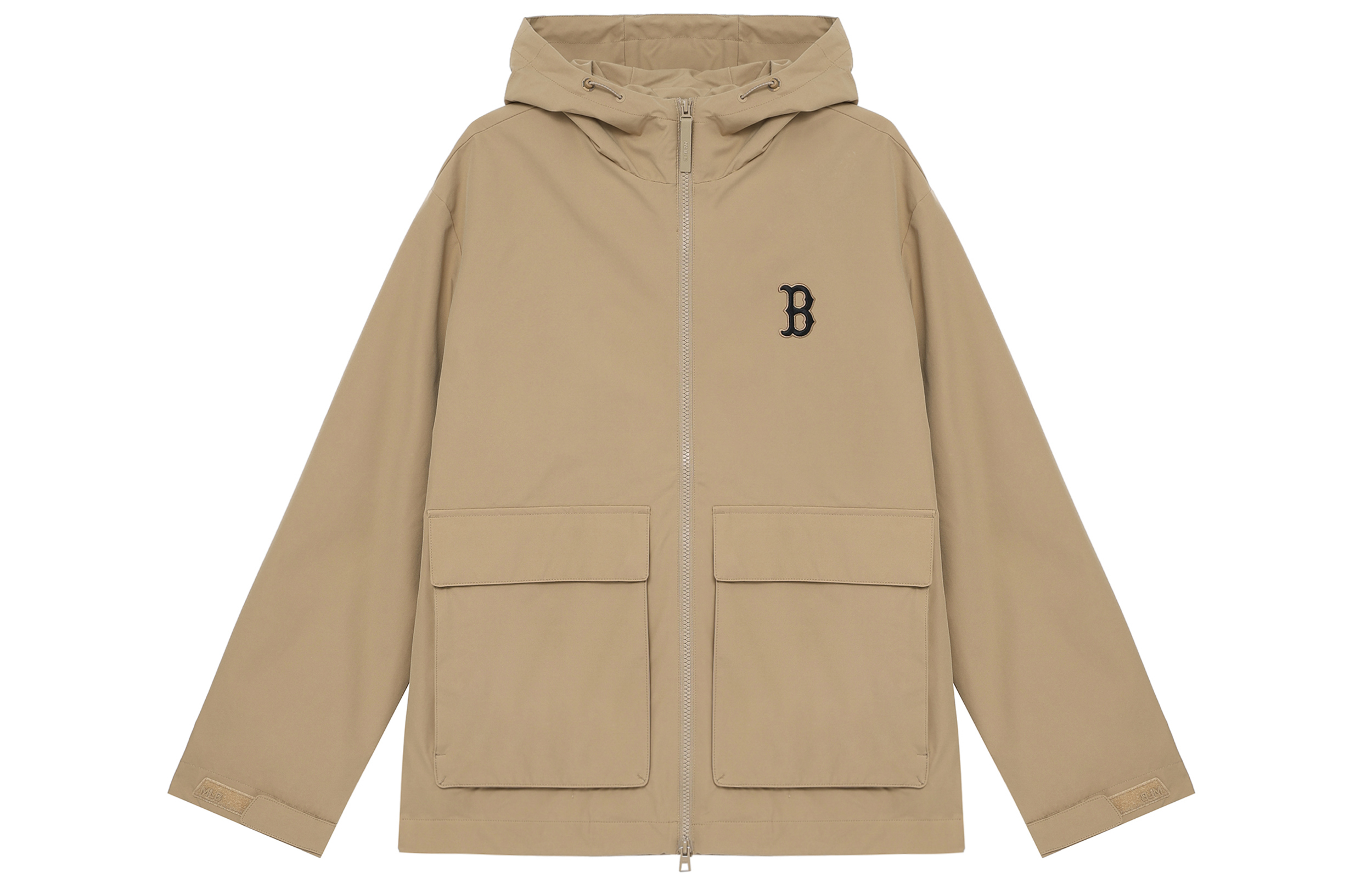 MLB Basic Boston Red Sox Soft Comfortable Hooded Jacket Unisex Light Beige 3AWJB0144-43BGL