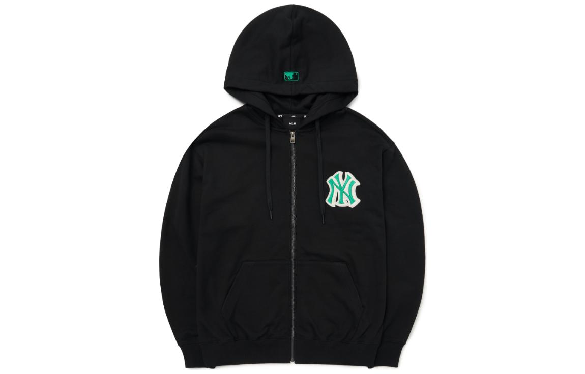 MLB Basic Logo Black Embroidered Pullover Hoodie Jacket for Men 3ATRB0224-50BKS