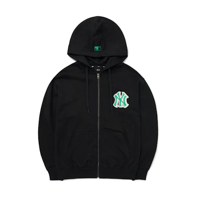 MLB Basic Logo Black Embroidered Pullover Hoodie Jacket for Men 3ATRB0224-50BKS