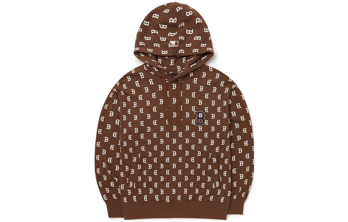 MLB Basic Logo Boston Red Sox All-Over Hoodie Brown (Unisex) 3AHDM0224-43BRD