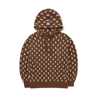 MLB Basic Logo Boston Red Sox All-Over Hoodie Brown (Unisex) 3AHDM0224-43BRD