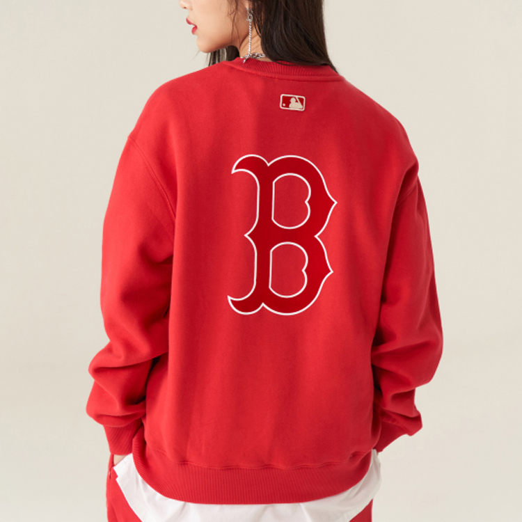 MLB Basic Logo Fleece Pullover Sweatshirt Unisex - Red 3AMTB0716-43RDS 圖 5