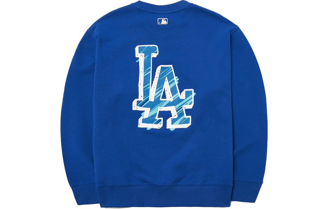 MLB Basic Logo Los Angeles Dodgers Oversized Logo Long Sleeve Blue Unisex Sweater 3AMTB0121-07BLD