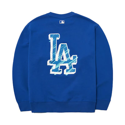 MLB Basic Logo Los Angeles Dodgers Oversized Logo Long Sleeve Blue Unisex Sweater 3AMTB0121-07BLD