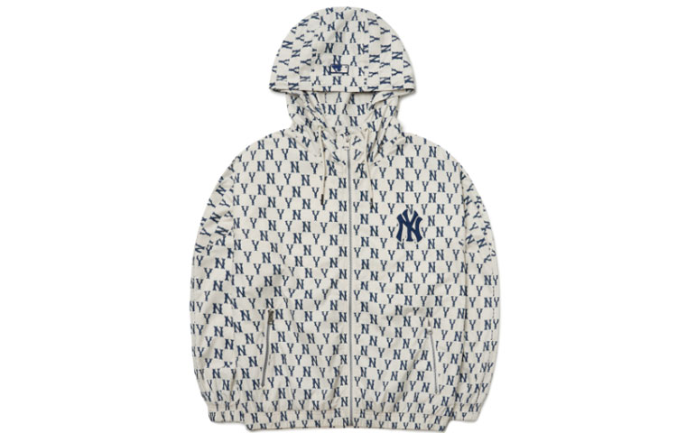 Buy MLB Basic Logo New York Yankees All-Over Print Hoodie Jacket Cream Unisex. 3AWJM0121-50CRS