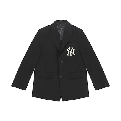 MLB Basic Logo New York Yankees Black Casual Blazer Unisex. 3AJKB0121-50BKS