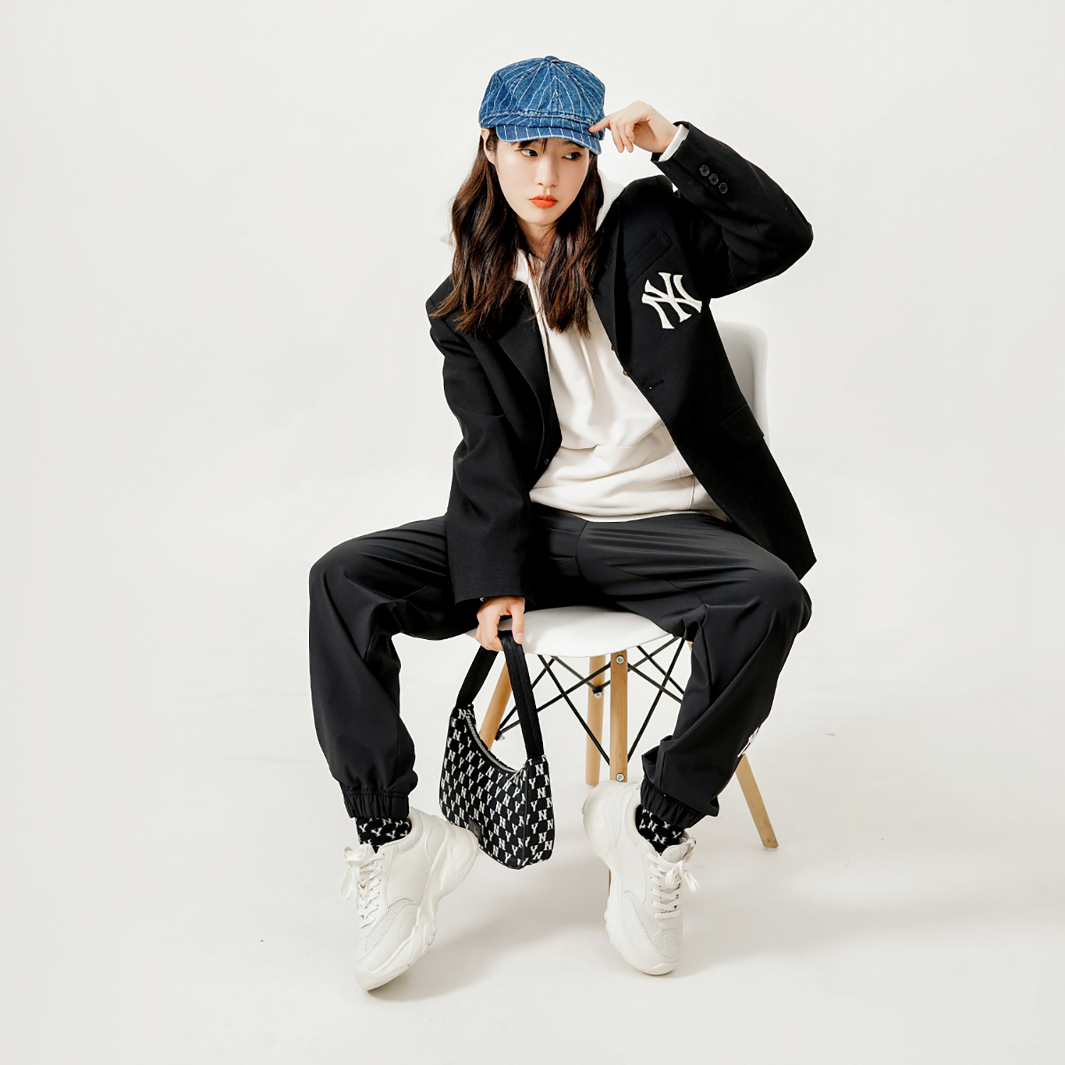 Shop MLB Basic Logo Blazer Hitam New York Yankees Unisex Casual. 3AJKB0121-50BKS