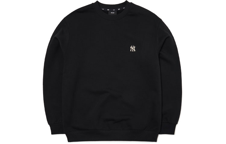 MLB Basic Logo New York Yankees Black Crewneck Unisex Sweatshirt 3AMTB0616-50BKS