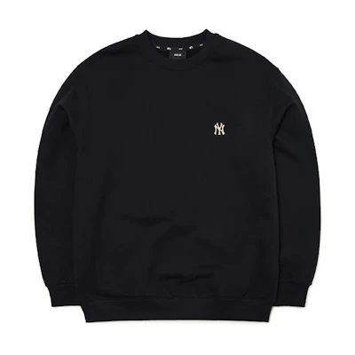 MLB Basic Logo New York Yankees Black Crewneck Unisex Sweatshirt 3AMTB0616-50BKS