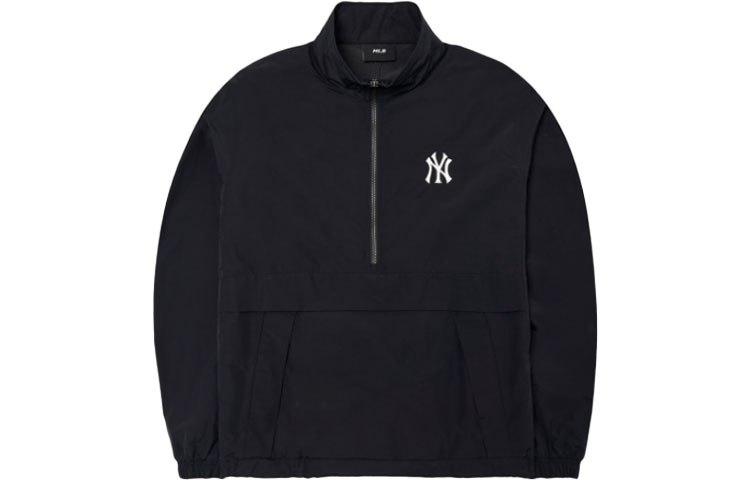 MLB Basic Logo New York Yankees Black High-Collar Jacket Unisex 3AWJB0221-50BKS