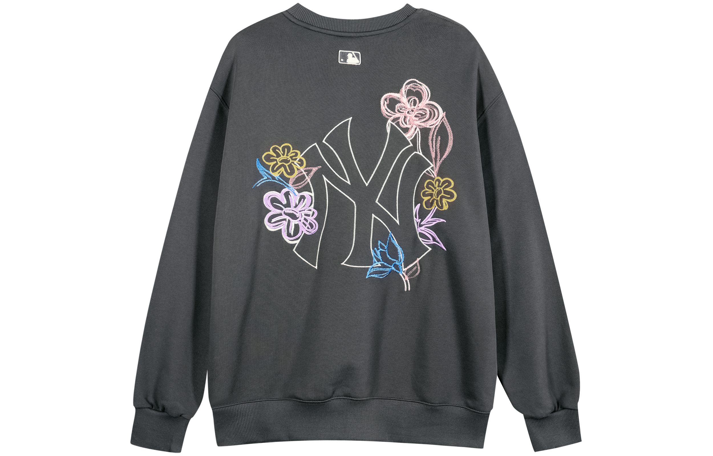 MLB Basic Logo New York Yankees Cartoon Print Crewneck Sweatshirt Grey Unisex 3AMTG0214-50CGS 圖 3