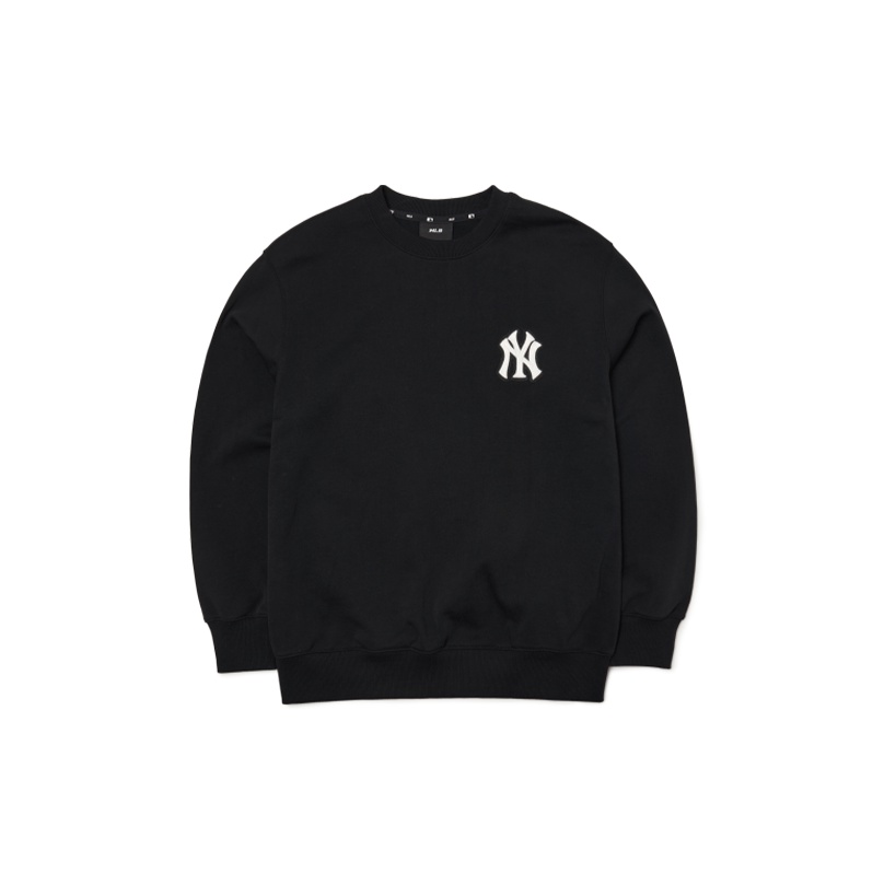 MLB Basic Logo New York Yankees Crewneck Sweatshirt Unisex Black 3AMTB0221-50BKS