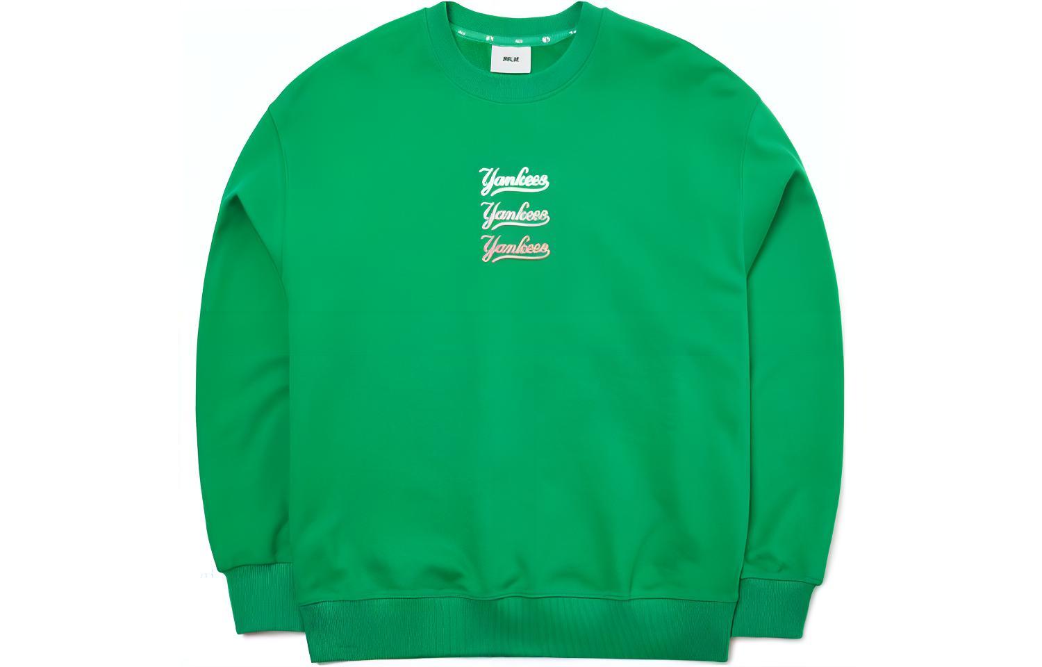 MLB Basic Logo New York Yankees Embroidered Pullover Sweatshirt Unisex Green 3AMTB0521-50GNS