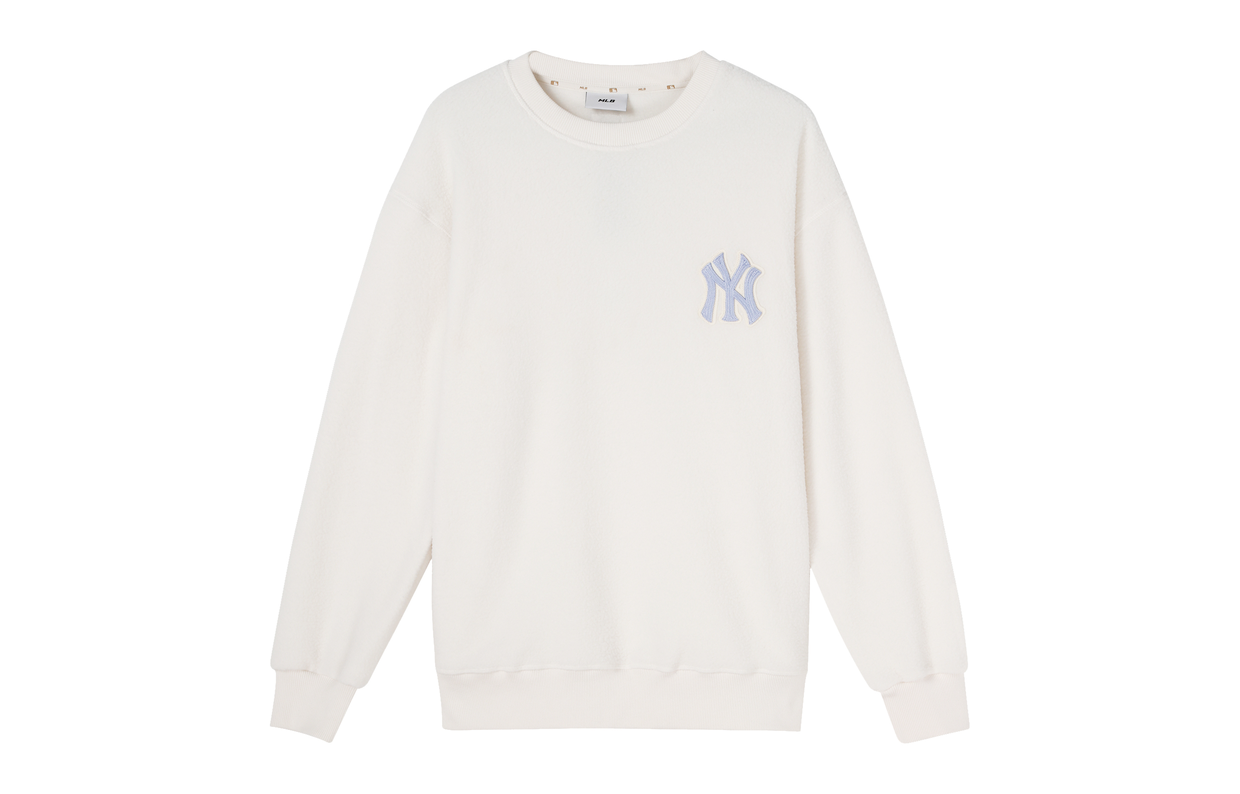 MLB Basic Logo New York Yankees Fleece Crewneck Sweatshirt Unisex Beige 3AMTF5116-50CRS