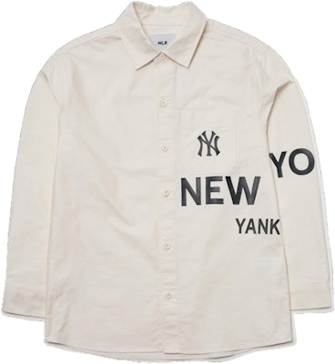 MLB Basic Logo New York Yankees Letter Print Cream Long Sleeve Shirt Unisex 3AWS00121-50CRS Order MLB Basic Logo New York Yankees Letter Print Cream Long Sleeve Shirt Unisex 3AWS00121-50CRS
