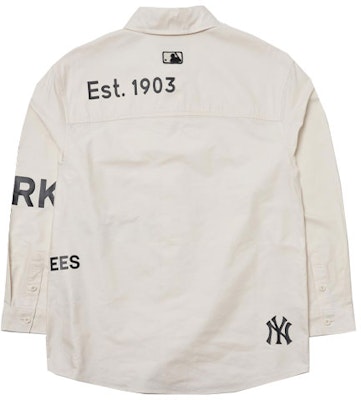 MLB Basic Logo New York Yankees Letter Print Cream Long Sleeve Shirt Unisex 3AWS00121-50CRS Lookbook MLB Basic Logo New York Yankees Letter Print Cream Long Sleeve Shirt Unisex 3AWS00121-50CRS