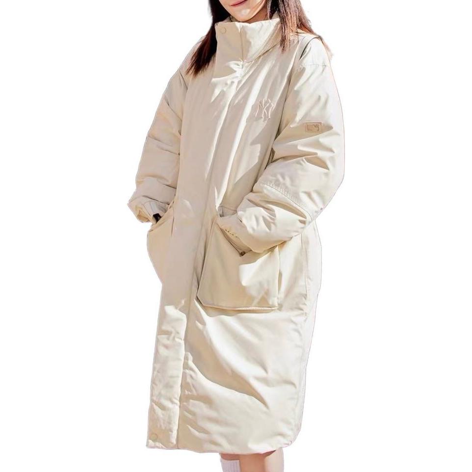 MLB Basic Logo New York Yankees Mid-Length White Down Jacket Unisex 3ADJJ0116-50BGL 圖 4