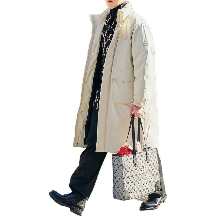 MLB Basic Logo New York Yankees Mid-Length White Down Jacket Unisex 3ADJJ0116-50BGL 圖 5