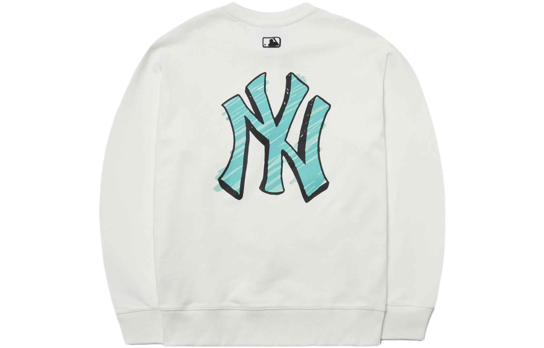 MLB Basic Logo New York Yankees Oversized Back Logo Long Sleeve Sweatshirt White 3AMTB0121-50WHS