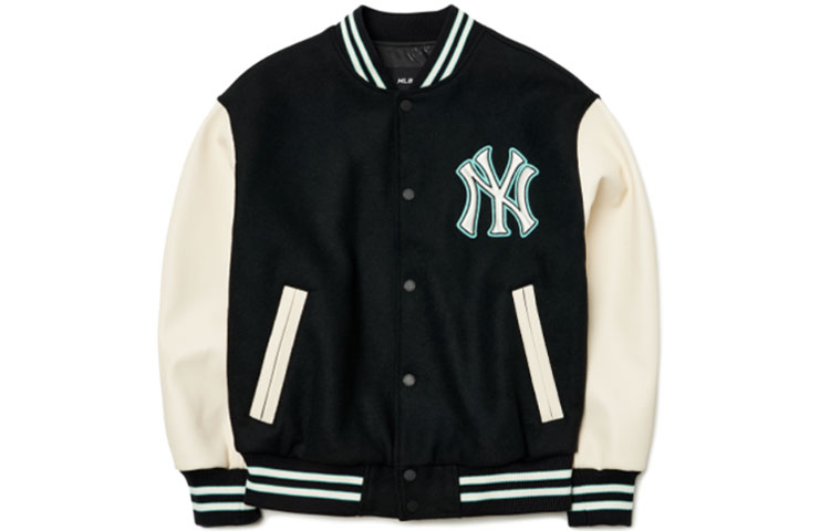 Order MLB Basic Logo New York Yankees Patch Baseball Jacket Unisex Black 3AJPB0121-50BKS