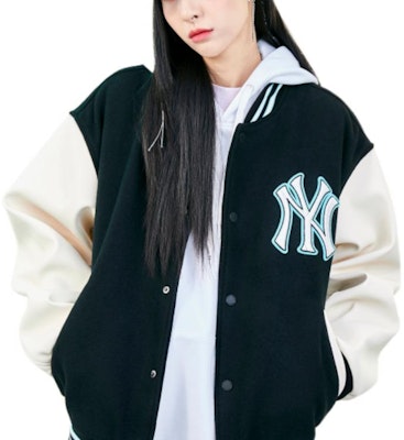 MLB Basic Logo New York Yankees Patch Baseball Jacket Unisex Black 3AJPB0121-50BKS Shop MLB Basic Logo New York Yankees Patch Baseball Jacket Unisex Black 3AJPB0121-50BKS