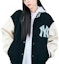 Shop MLB Basic Logo New York Yankees Patch Baseball Jacket Unisex Black 3AJPB0121-50BKS