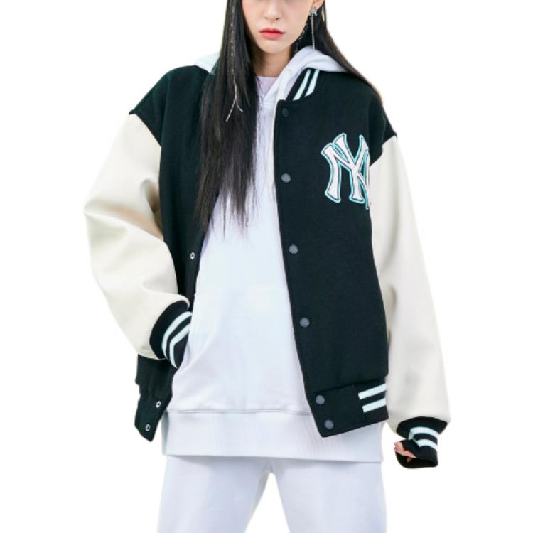 Purchase MLB Basic Logo New York Yankees Patch Baseball Jacket Unisex Black 3AJPB0121-50BKS
