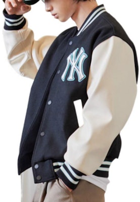 MLB Basic Logo New York Yankees Patch Baseball Jacket Unisex Black 3AJPB0121-50BKS Details for MLB Basic Logo New York Yankees Patch Baseball Jacket Unisex Black 3AJPB0121-50BKS
