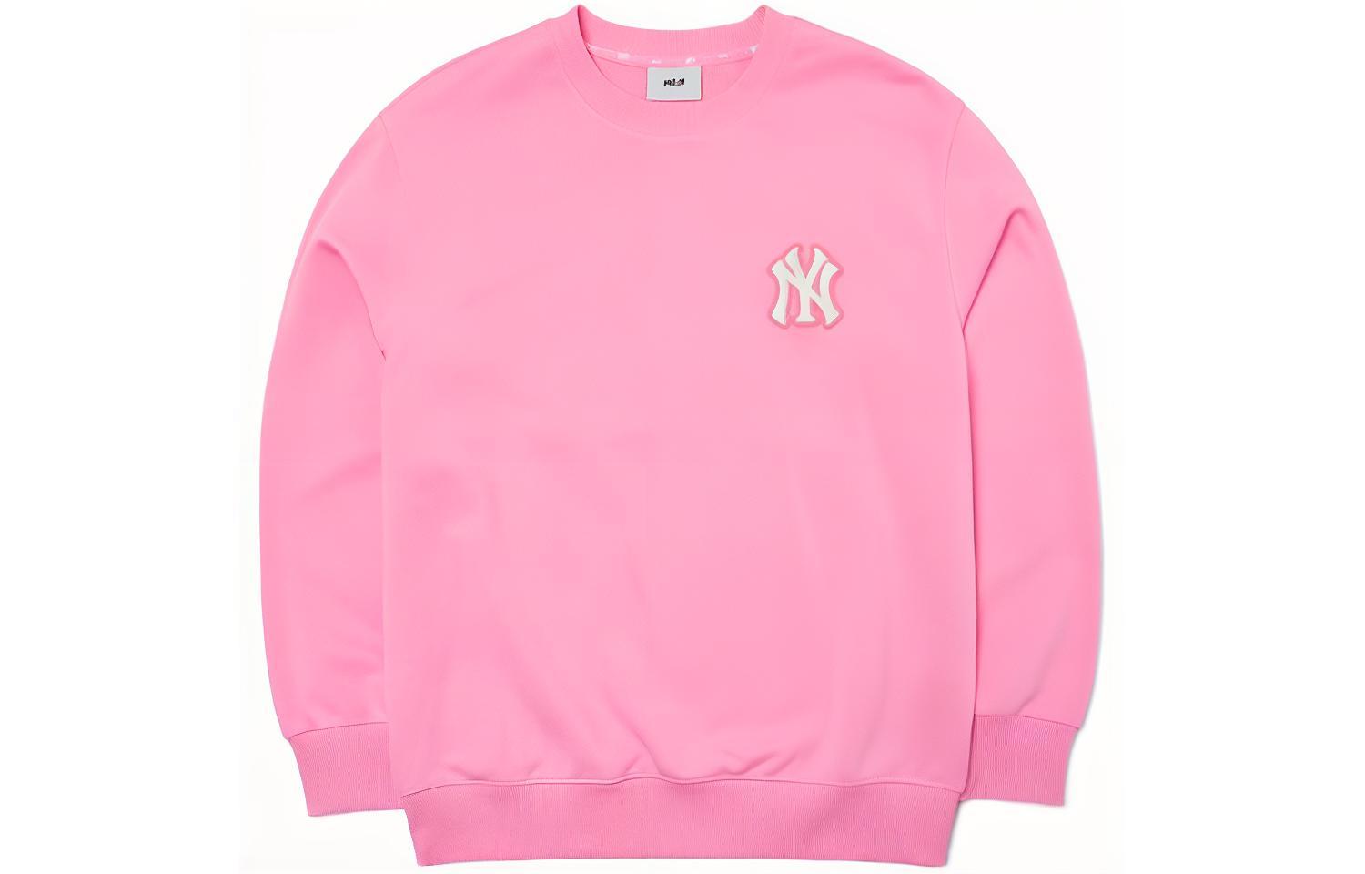 MLB Basic Logo New York Yankees Pink Crewneck Sweatshirt Unisex 3AMTB0221-50PKS