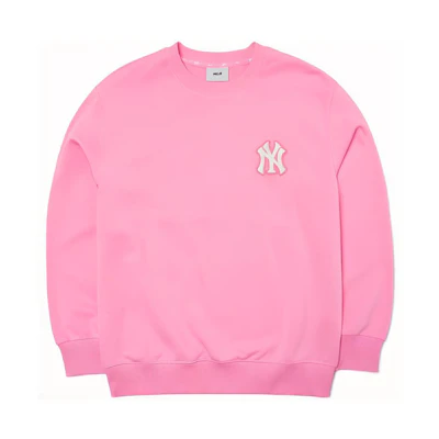 MLB Basic Logo New York Yankees Pink Crewneck Sweatshirt Unisex 3AMTB0221-50PKS