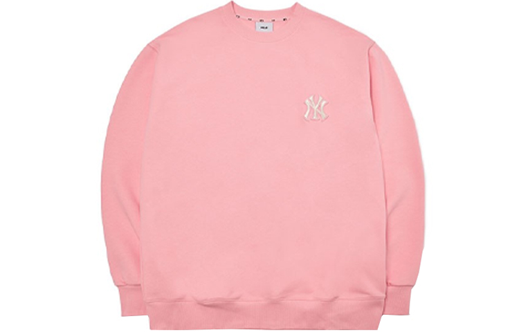 MLB Basic Logo New York Yankees Plaid Crewneck Sweatshirt Unisex Pink 3AMTC0114-50PKS 圖 3