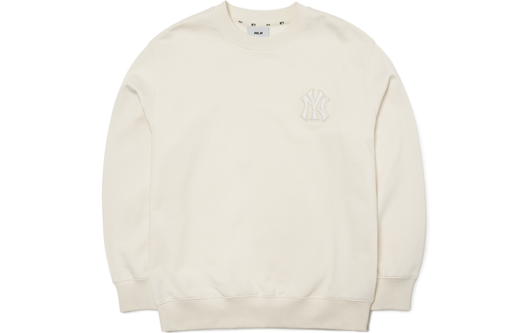 MLB Basic Logo New York Yankees Small Logo Crewneck Sweatshirt Cream Unisex 3AMTB0221-50CRS
