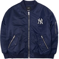 MLB Basic Logo New York Yankees Solid Color Logo Zip Bomber Jacket Winter Unisex Blue 3AJPB0321-50NYS MLB Basic Logo New York Yankees Solid Color Logo Zip Bomber Jacket Winter Unisex Blue 3AJPB0321-50NYS