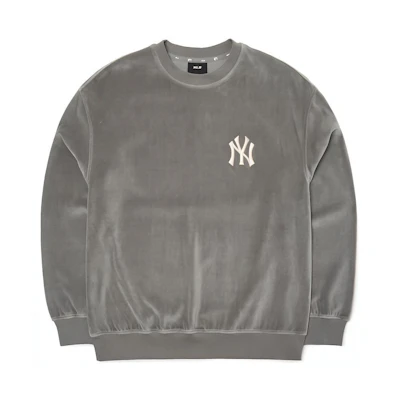 MLB Basic Logo New York Yankees Unisex Gray Crewneck Sweatshirt Casual Long Sleeve 3AMT00314-50GRD