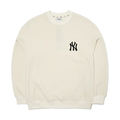 MLB Basic Logo New York Yankees White Crewneck Long Sleeve Sweatshirt Unisex 3AMT00314-50CRS