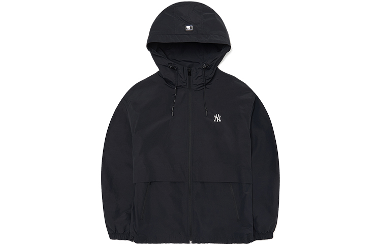 MLB Basic Logo New York Yankees Zipper Pocket Hoodie Unisex Black 3AWJB0121-50BKS