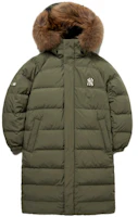 MLB Basic Logo NY Yankees Long Green Down Parka Unisex with Fur Hood Back Logo 3ADJJ0316-50KAS MLB Basic Logo NY Yankees Long Green Down Parka Unisex with Fur Hood Back Logo 3ADJJ0316-50KAS