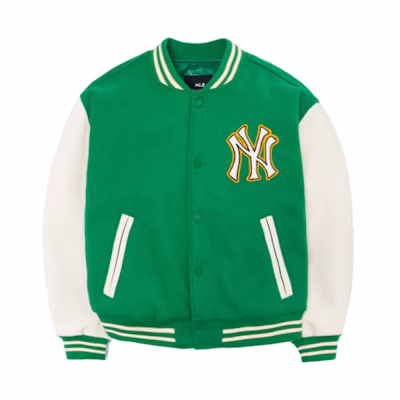 MLB Basic Logo Patch Unisex Baseball Jacket Green. 3AJPB0121-50GNS