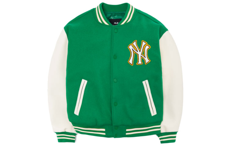 Order MLB 基本款標誌補丁男女棒球外套 綠色 3AJPB0121-50GNS
