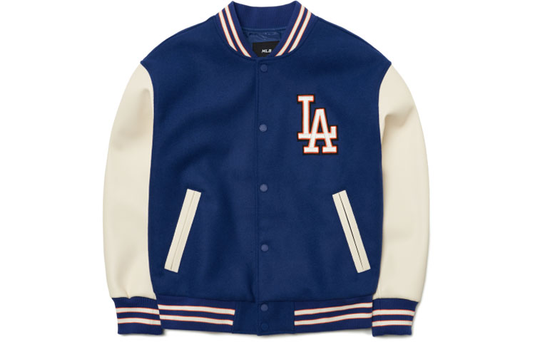 MLB Basic Logo Series Los Angeles Dodgers Baseball Jacket Unisex Blue Back-to-School Edition 3AJPB0121-07BLD