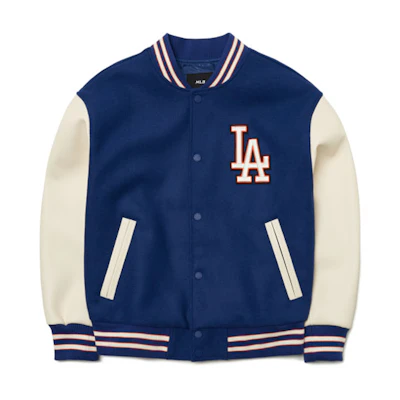 MLB Basic Logo Series Los Angeles Dodgers Baseball Jacket Unisex Blue Back-to-School Edition 3AJPB0121-07BLD