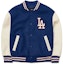 Order MLB 로고 시리즈 LA 다저스 야구 점퍼 유니섹스 블루 백투스쿨 에디션 3AJPB0121-07BLD