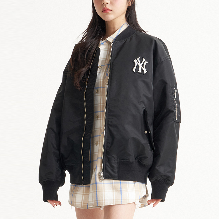MLB Basic Logo Series New York Yankees Bomber Jacket Unisex Black. 3AJPB0321-50BKS 圖 5